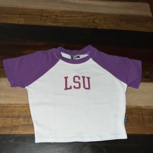 'Hype and Vice' XS LSU Crop Top tee